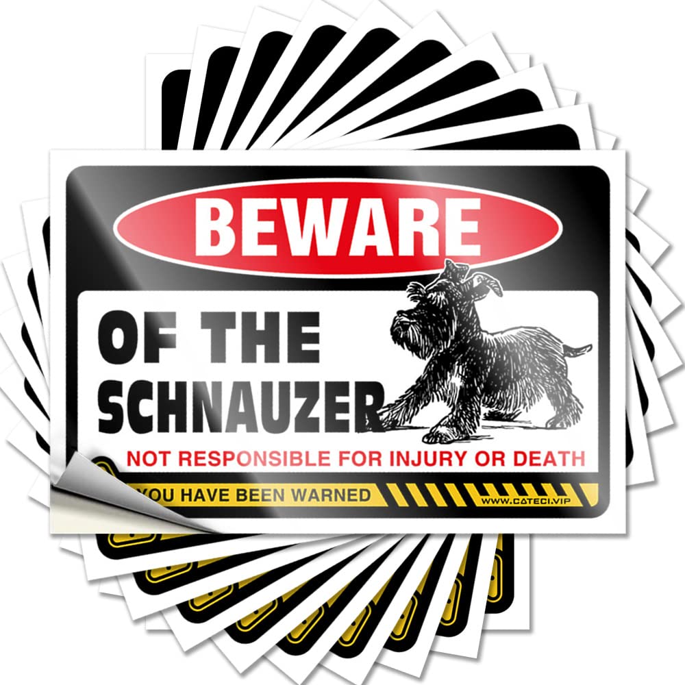 Camping Decor for Camper Sticker - Scented Motorcycle Reusable Beware of Schnauzer(12X18CM)