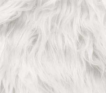 Faux Fur Fabric Long Pile Gorilla White / 60" Wide/Sold by the Yard