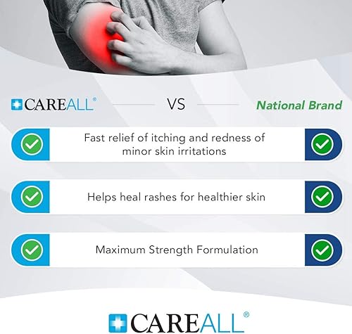 Miniatura 2 de CareAll Hidrocortisona 1%, tubo de 1 oz (paquete de 3), crema antipicazón de máxima resistencia, alivio de picazón y enrojecimiento de picaduras de