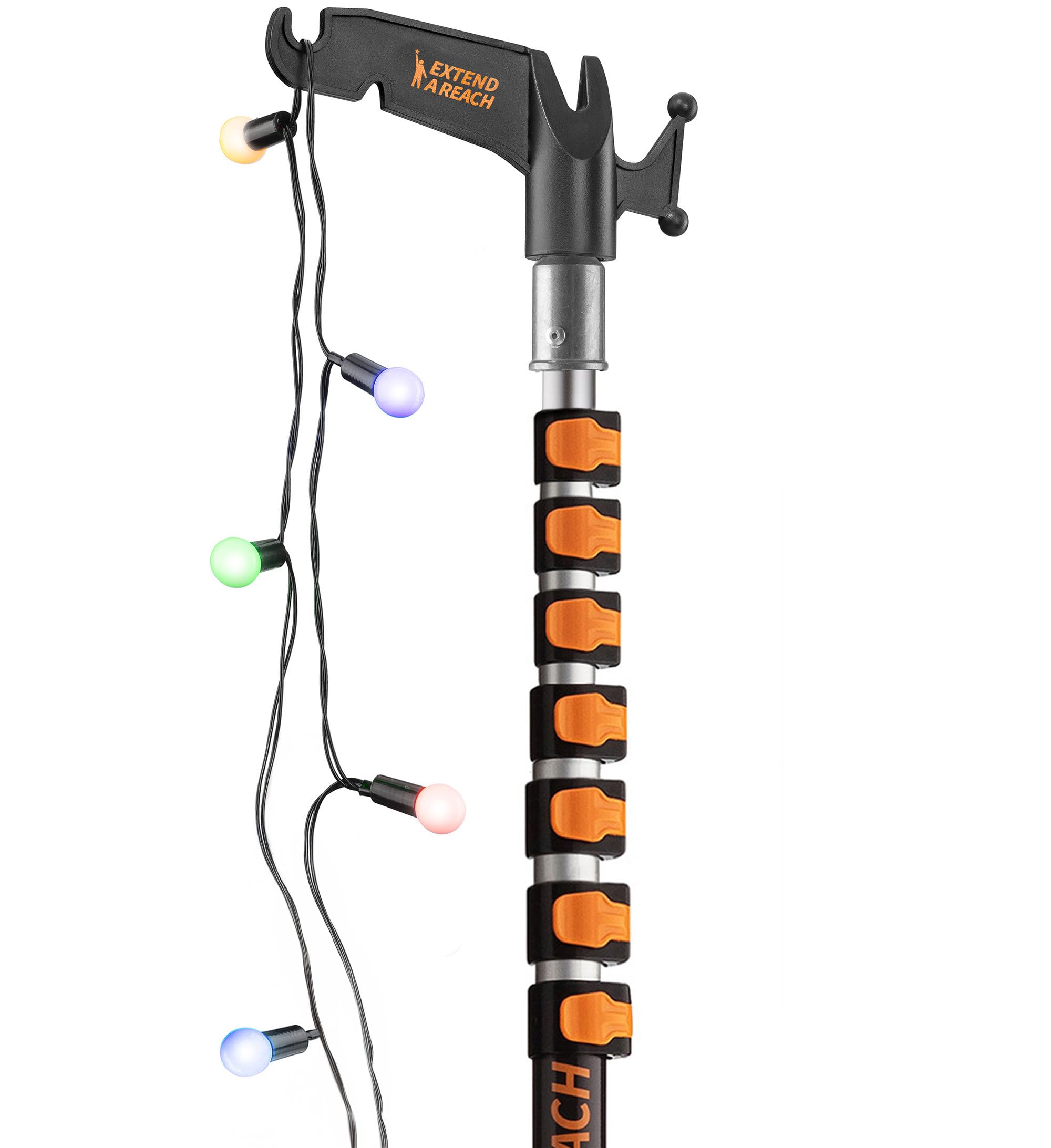 5-30 ft Long Telescopic Extension Pole & Utility Hook for Christmas Lights
