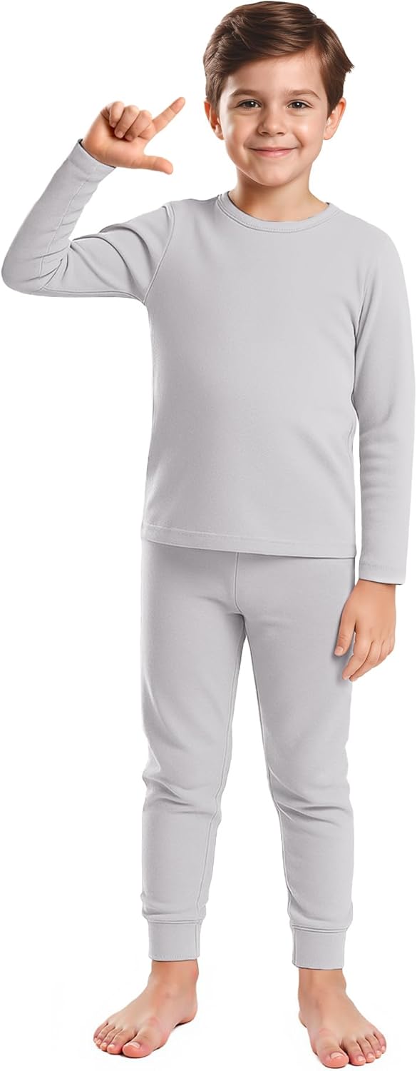 American Trends Boys Thermal Underwear Set Toddler Long Johns Set Fleece Lined Base Layer Winter Thermals Sets for Kids