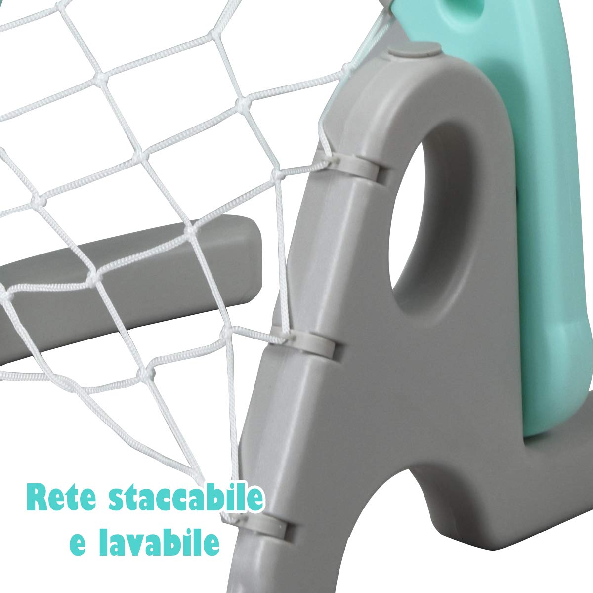 COSTWAY Canestro da Basket, Centro Attività 3 in 1 per Bambini, Canestro da Basket con Porta da Calcio e Gioco degli Anelli, Set Basket e Calcio a Forma di Orso, Ideale per Bambini (Verde)