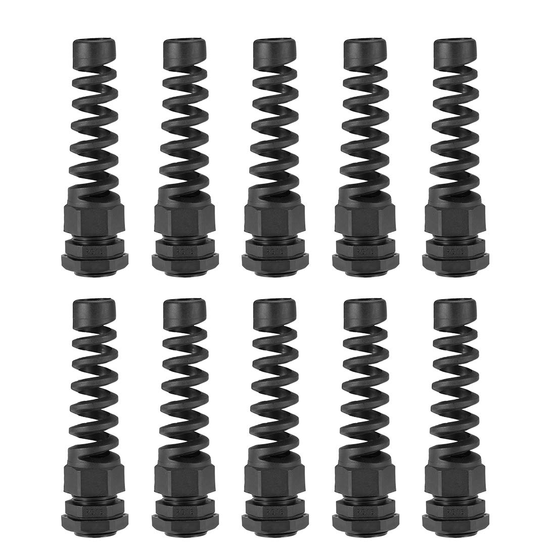 Presse-étoupe étanche PG16 uxcell en nylon noir avec joint réglable 10-13mm