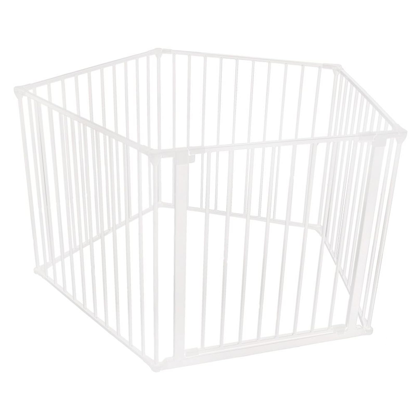 Safetots Premium Multi Panel Play Den, Pentagon, White, 70cm High, 5 Panels, 1x72cm Door and 4x72cm Sides, Baby Playpen for Toddlers, Easy Assembly