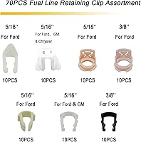 Vista 2 de Clip de retención de línea de combustible, kit surtido de clips de retención de línea de combustible, paquete de 70 piezas