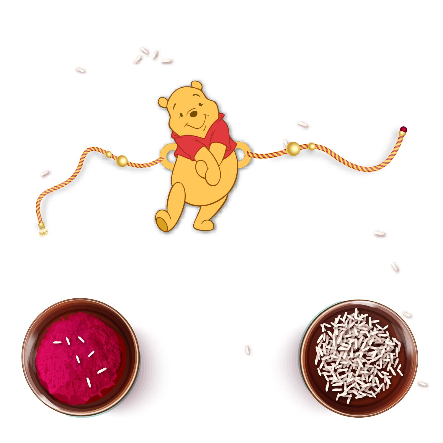 Bhai Please Winnie The Pooh Rakhi for Brother/Bhai/Bhaiya| Set of 1 pc with Roli/Kumkum- Chawal| Kids, Boys Designer, Fancy, Fun, Movie Wooden Rakhi Set| with Raksha Bandhan Greetings (B098F7XJJQ) Amazon Price History, Amazon Price Tracker