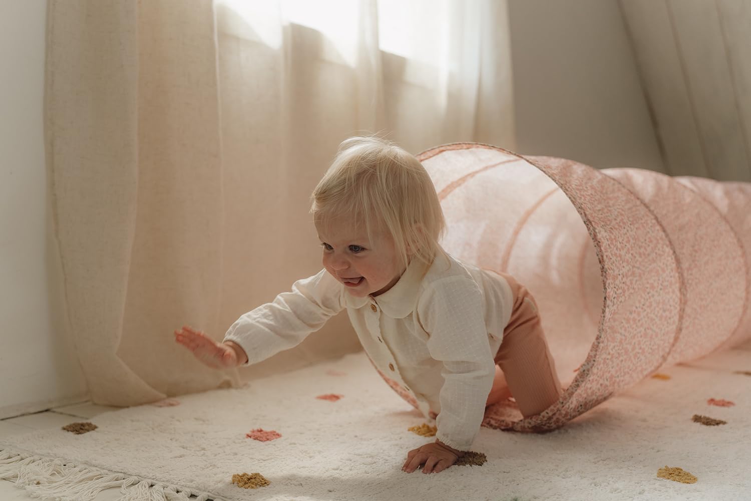 Little Dutch Spieltunnel Krabbeltunnel Tunnel für Babys Kleinkinder Kinder rosa - Fairy Garden