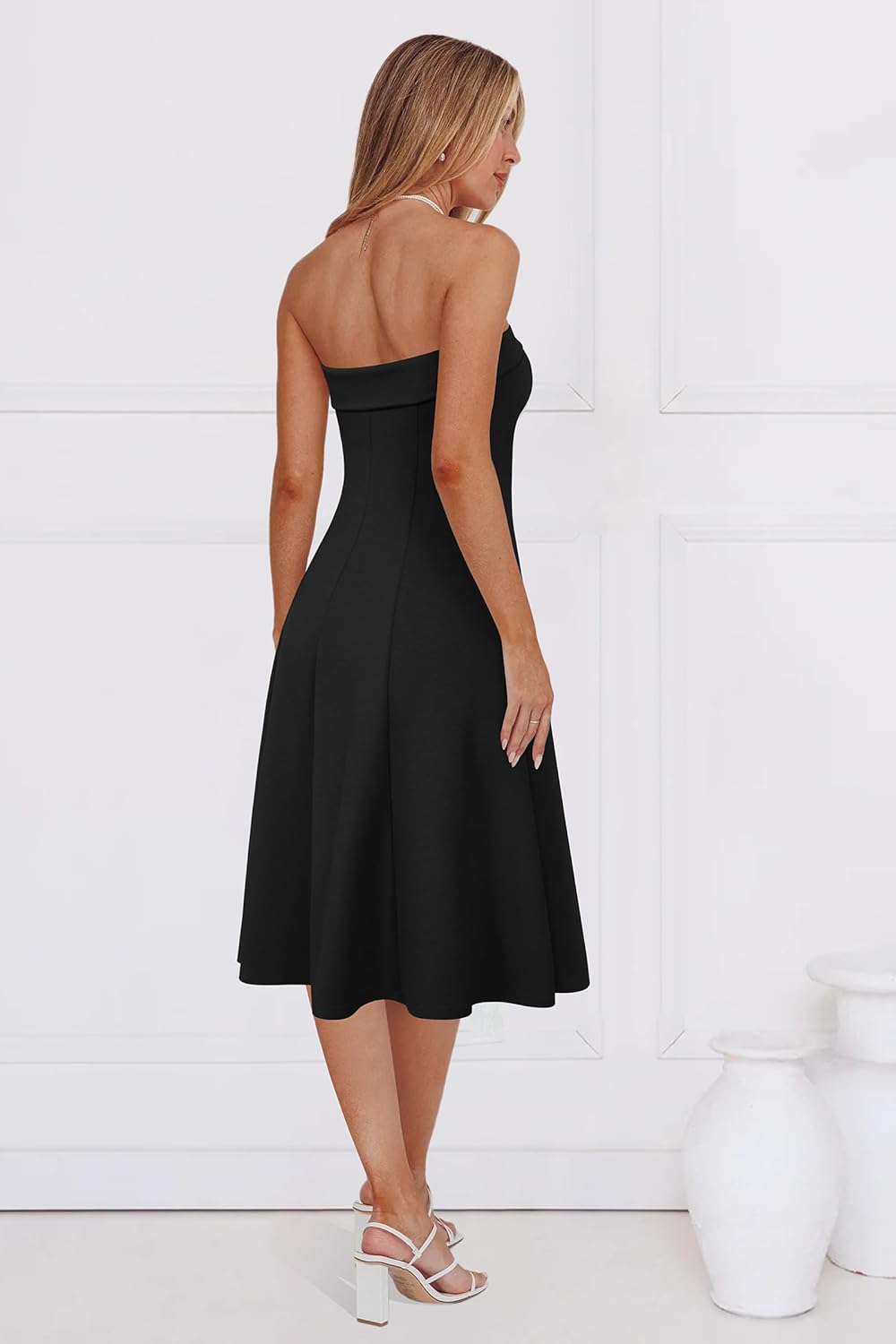 Newshows Womens Cocktail Dress Strapless Tube Formal Wedding Guest Prom Party Dress - Image 6