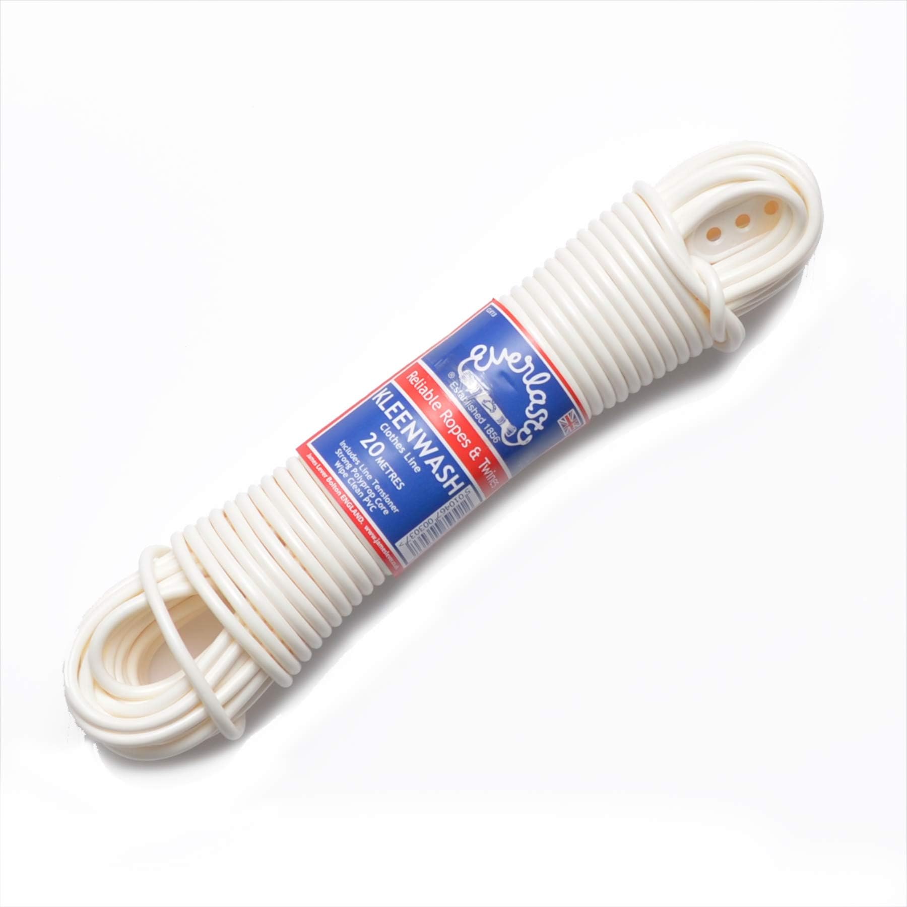 EVERLASTOKleenwash' White PVC Clothes/Washing Line 4.8mm x 15M