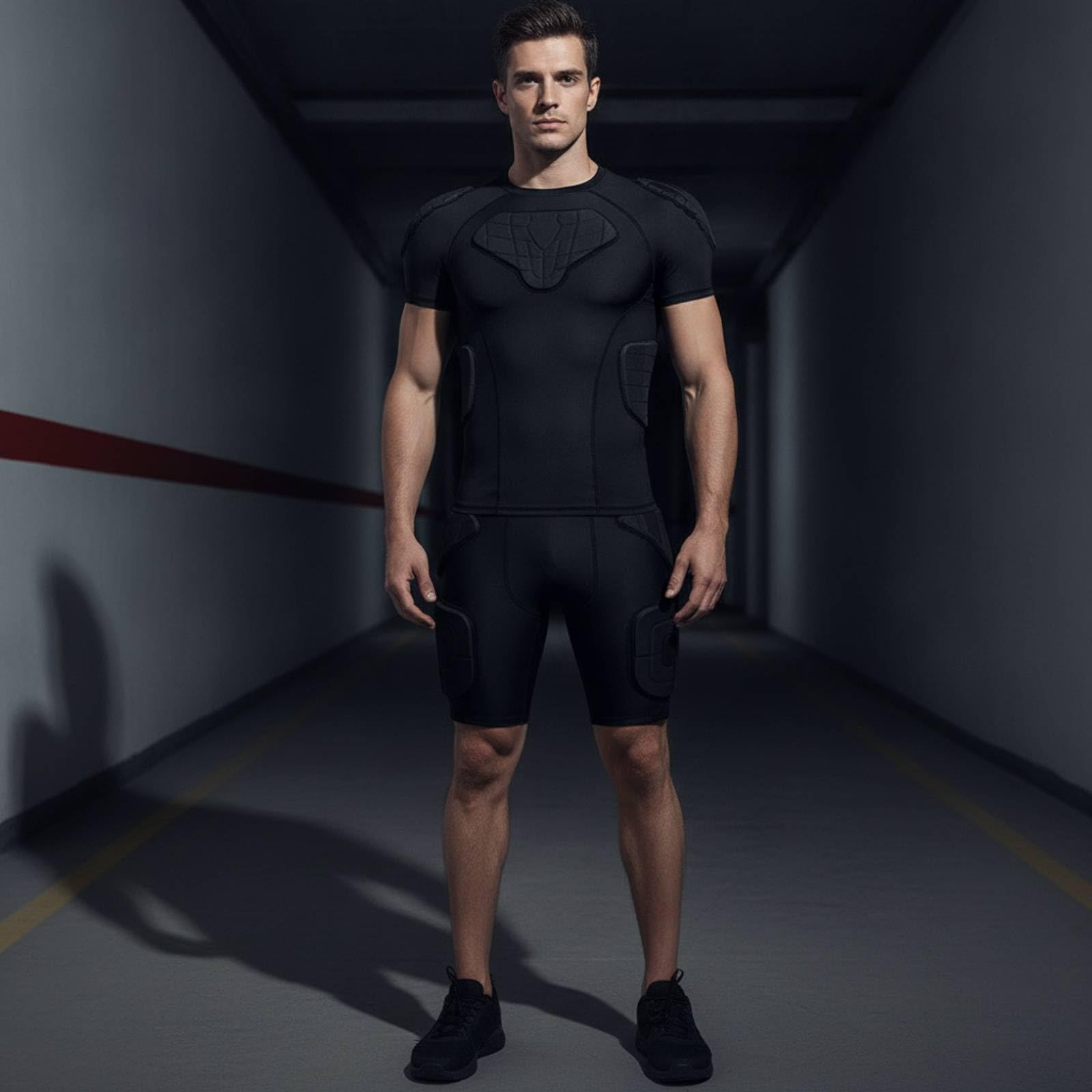 Camiseta Compresión Acolchada Suave Camiseta con Protección Acolchada Gruesa Indumentaria Deportiva para Deportistas