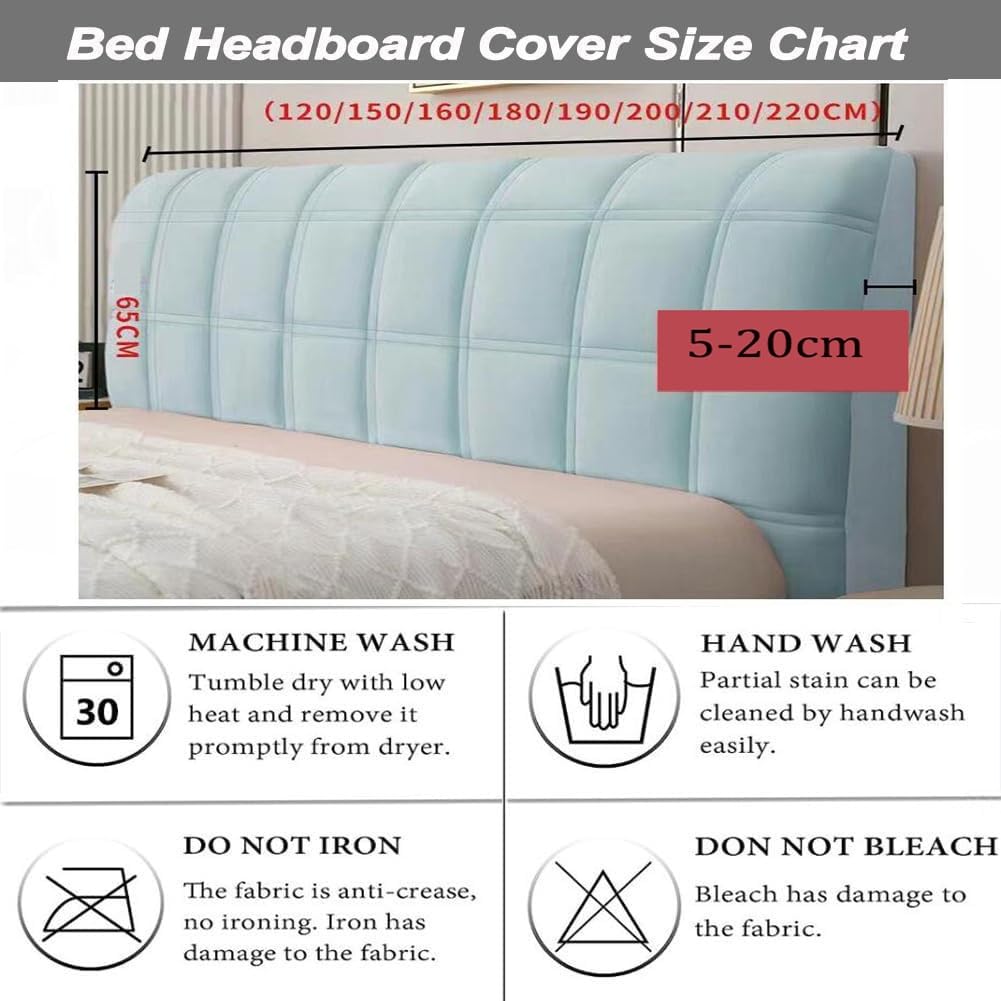 Copri Testata Letto Matrimoniale/Singolo Imbottito Premium,Copri Testiera Letto Universale,Copritestiera Letto Velluto Fodera Elastica Protezione Addensare Anti-Graffio ( Color : Beige , Size : 180cm(