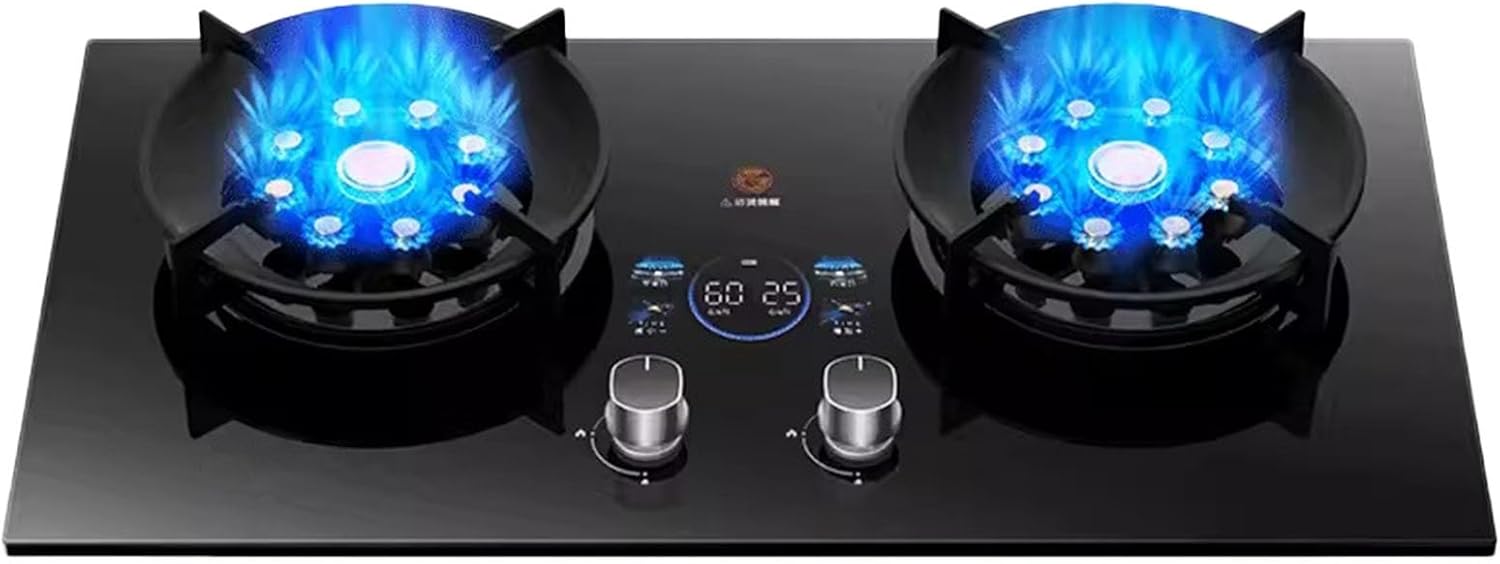 Propane Stove,2 Burners Portable Propane Stove,Maximum 17742.4BTU Tempered Glass Gas Cooktop Suitable for Kitchen Outdoor RV and Apartments (Color : LPG, Size : Style 4)