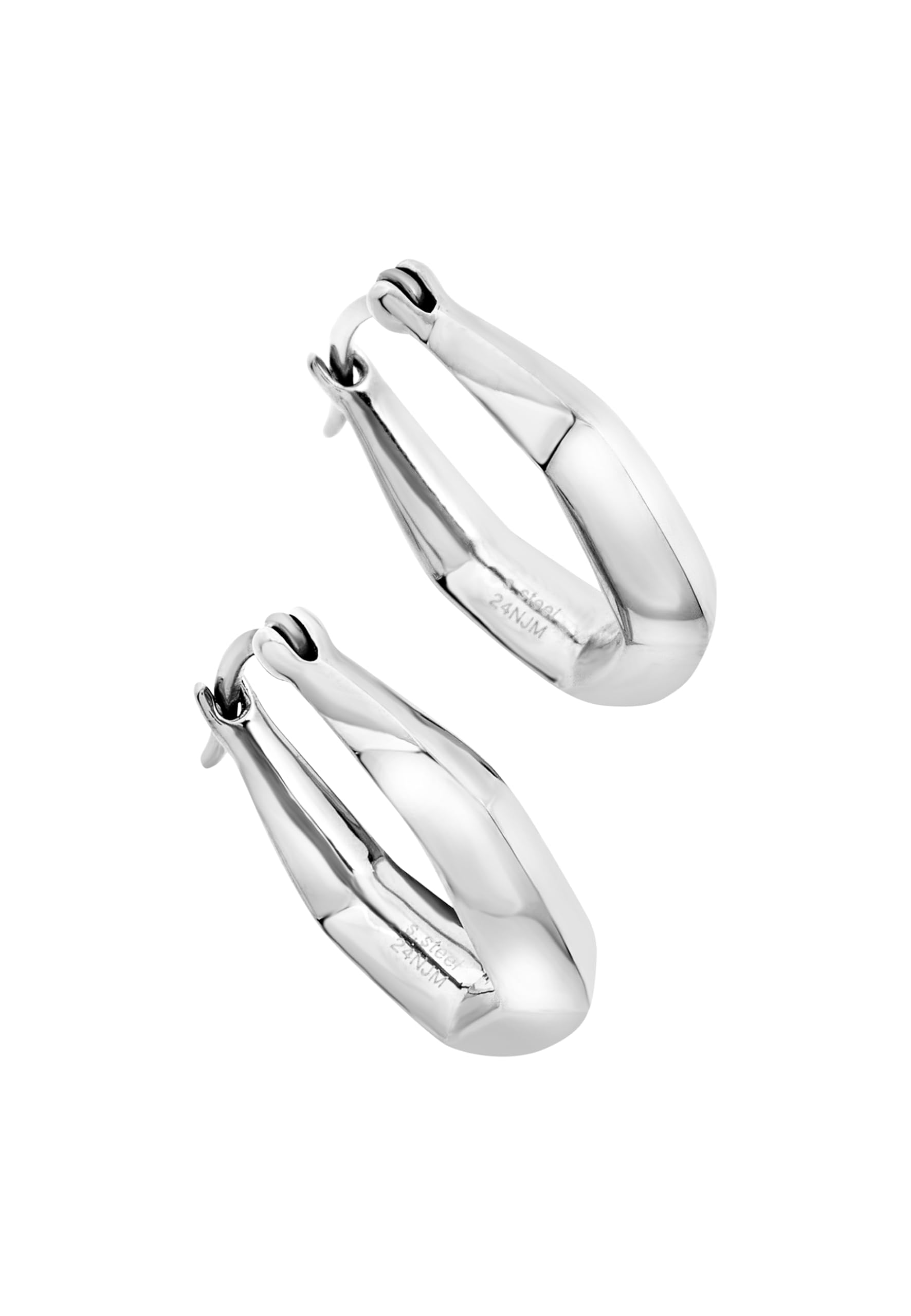 Breil, Collezione Hypnotic, Orecchini Donna in Acciaio Lucido dalla Forma Esagonale, Pratica Chiusura, Idea Regalo Donna