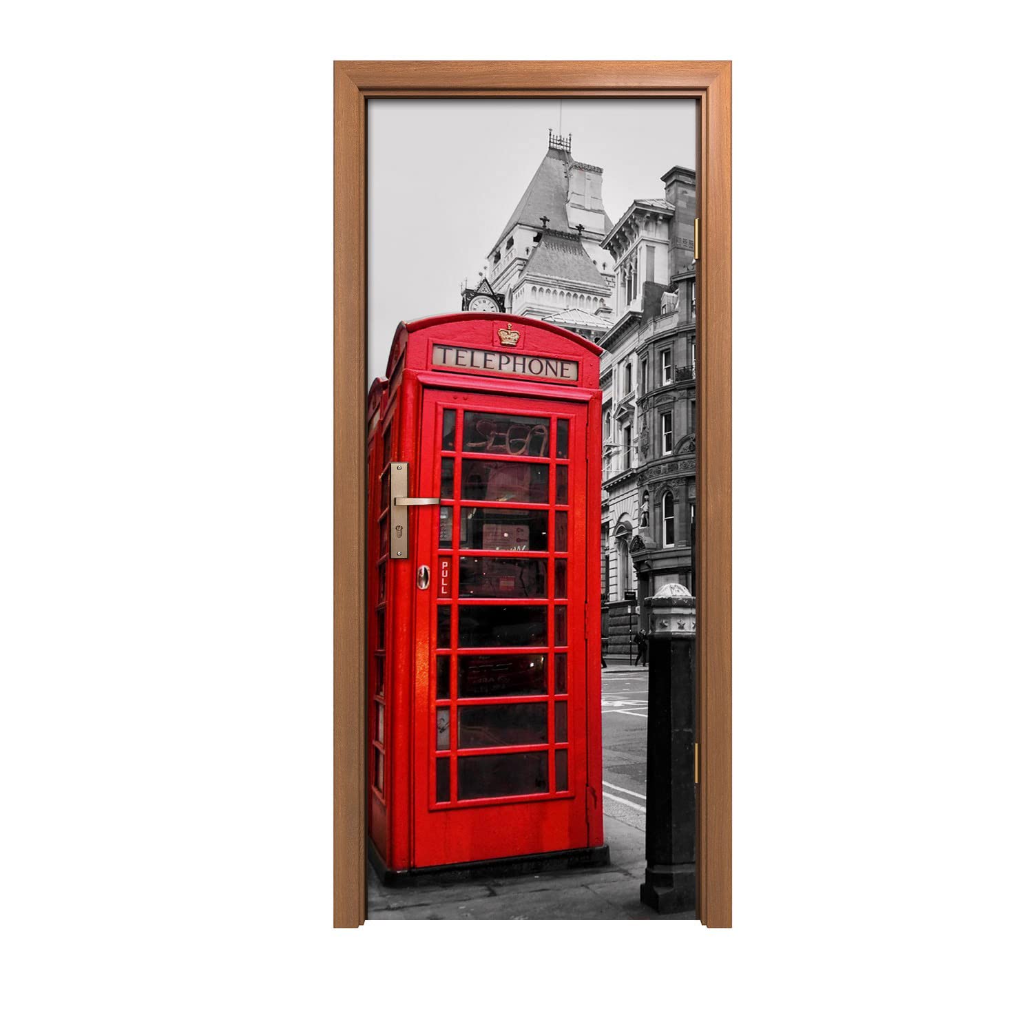 Autocollant de porte 90x200cm au design d'intérieur moderne haute définition Bus de Londres