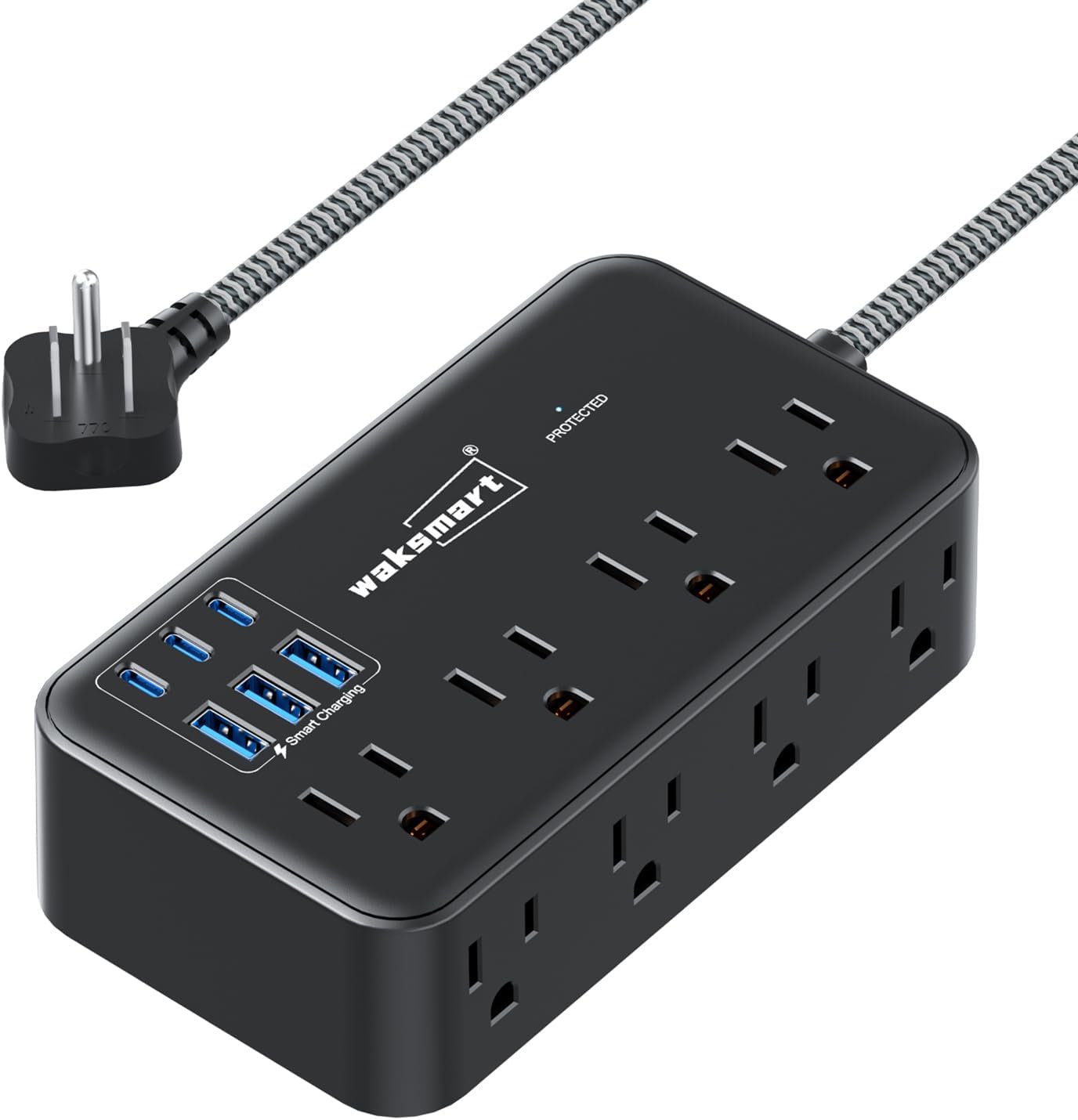 Waksmart Surge Protector Power Strip (2800J), 8 AC Outlets