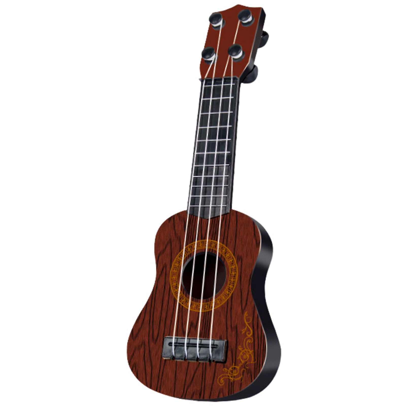 Ukelele de juguete para niños, guitarra de 4 cuerdas, ukelele para niños, guitarra, ukelele, instrumento musical, juguete de educación temprana, juguete para niños jugando guitarra (marrón)
