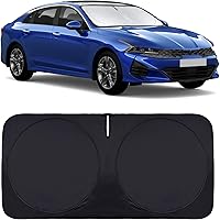 Vista 48 de Parasol, protector plegable para ventana delantera, plegable, visera para parabrisas 240T, cobertura completa para mantener el automóvil fresco