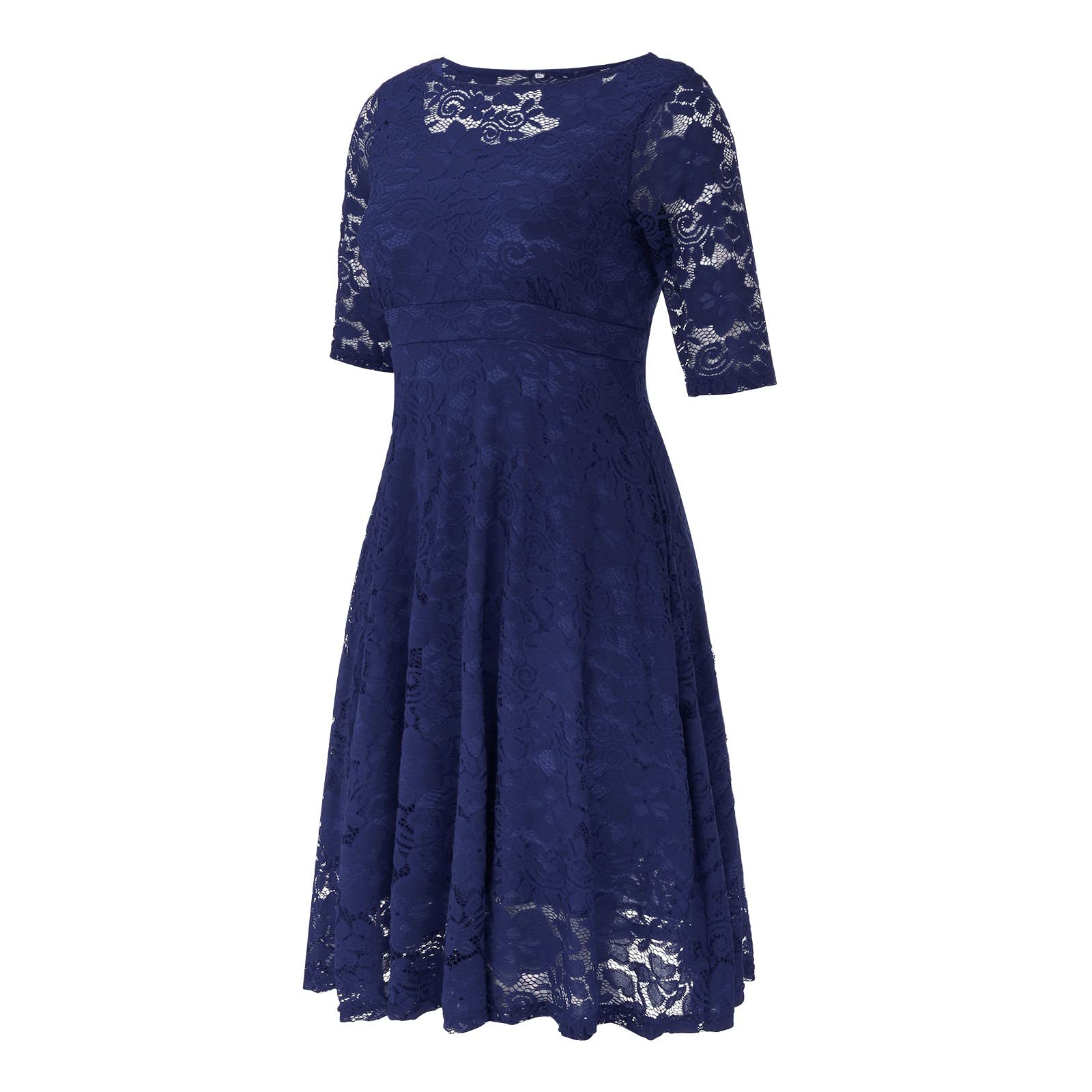 Generisch Elegante vestido midi de encaje floral de talla grande para fiesta de cóctel