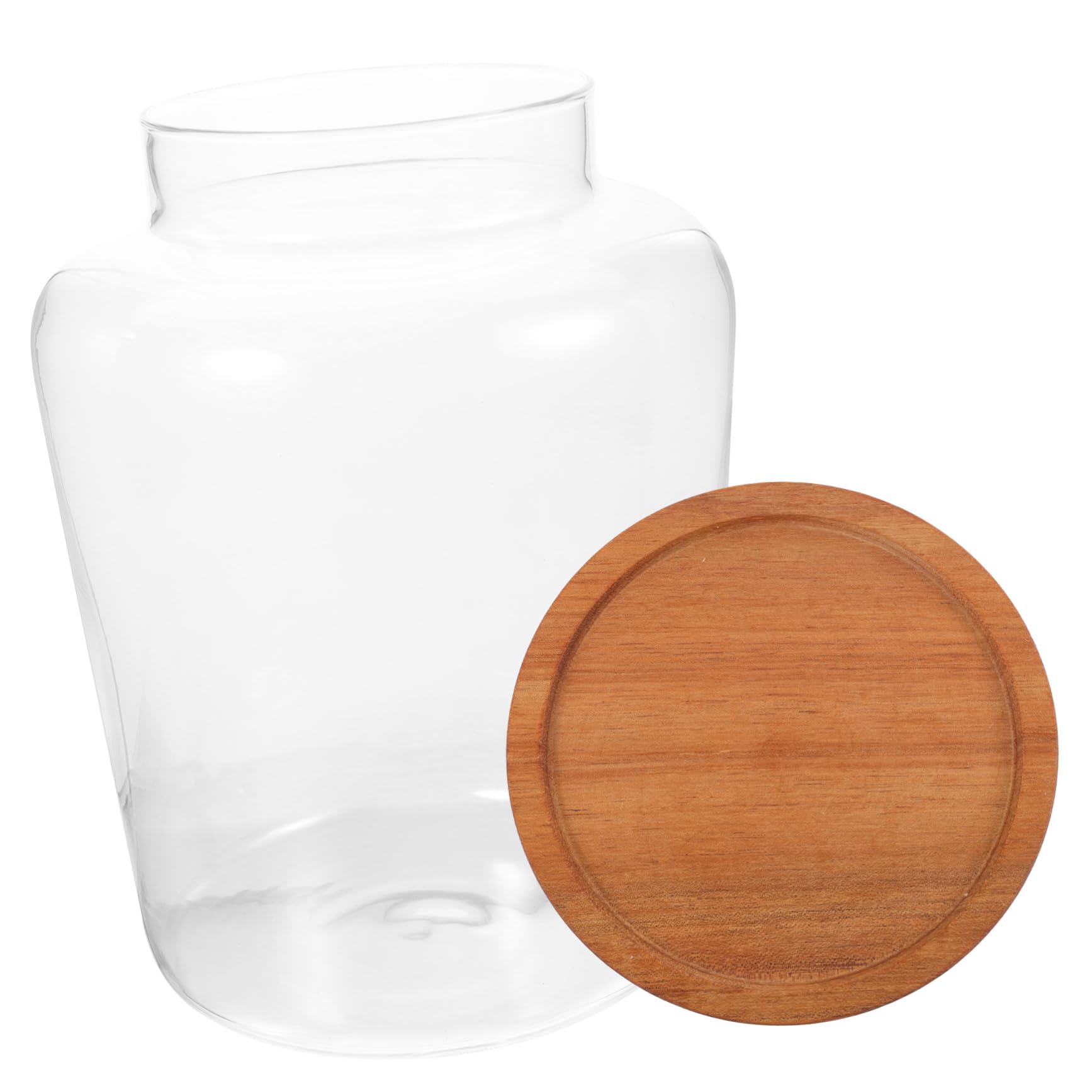 COLLBATH Tarro para Almacenar Alimentos de Vidrio 1, 5l Tapa de Madera