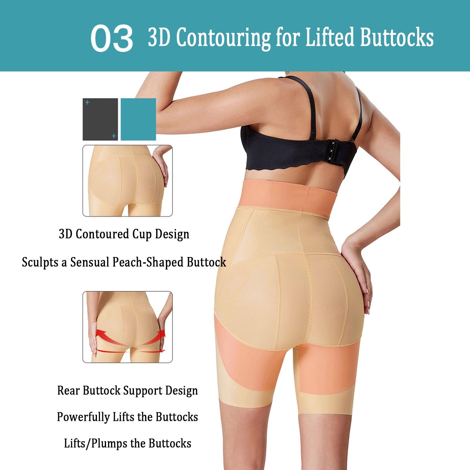 Fase 1 Dopo la Liposuzione Compressione Modellatore Cosce Controllo Addome Sollevatore Glutei Guaine Post-operatorie Corte per Donne