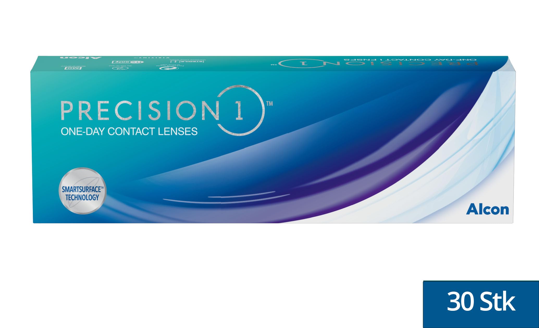 PRECISION1 Kontaktlinsen | 30 Stk | -01.50 dpt | Die weichen Tageslinsen sind einfach in der Handhabung und lassen sich leicht auf- und absetzen. BC 8.3 mm und DIA 14.2 mm