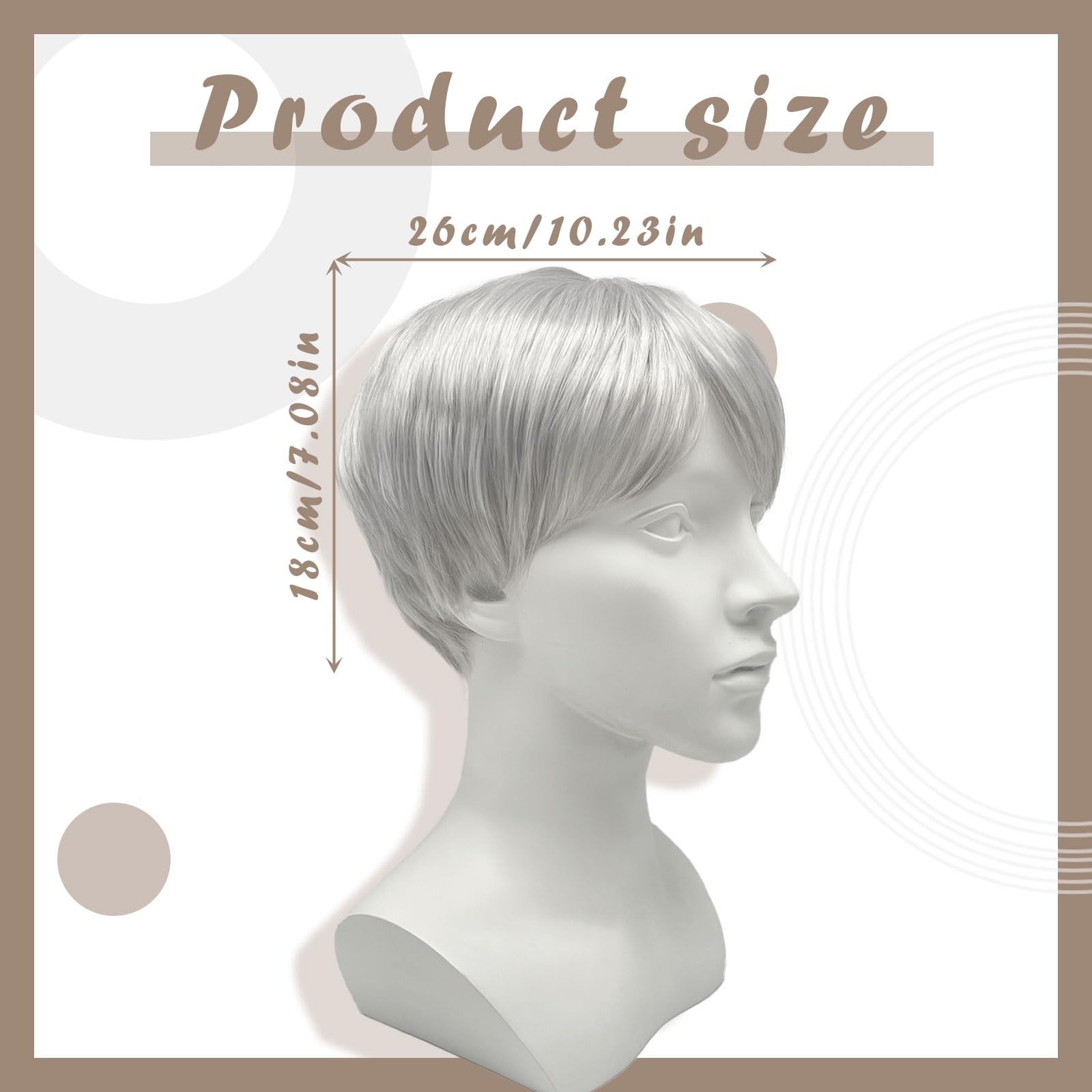 TUONYIS Mens Short Wig Grey Old Man Grandpa Wigs, Professional Idols Fancy Dress, Natural Short Hair Wig - Image 3