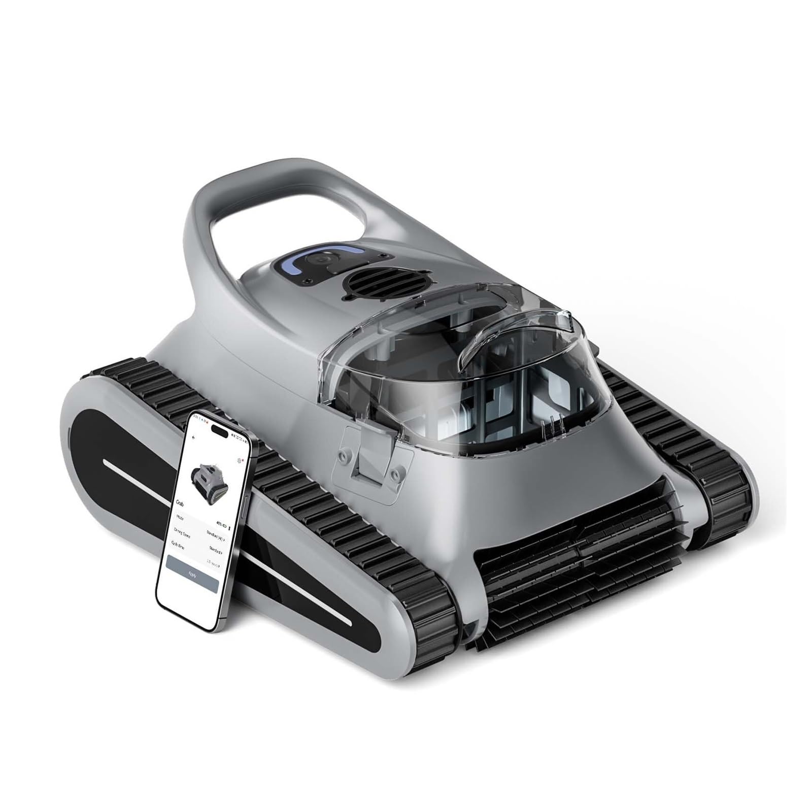 SICWEDIM Cordless Robotic Cleaner, For Inground Pools Up To 2000 Sq.ft, All And Waterline Cleaning Vacuum (Space Gray)