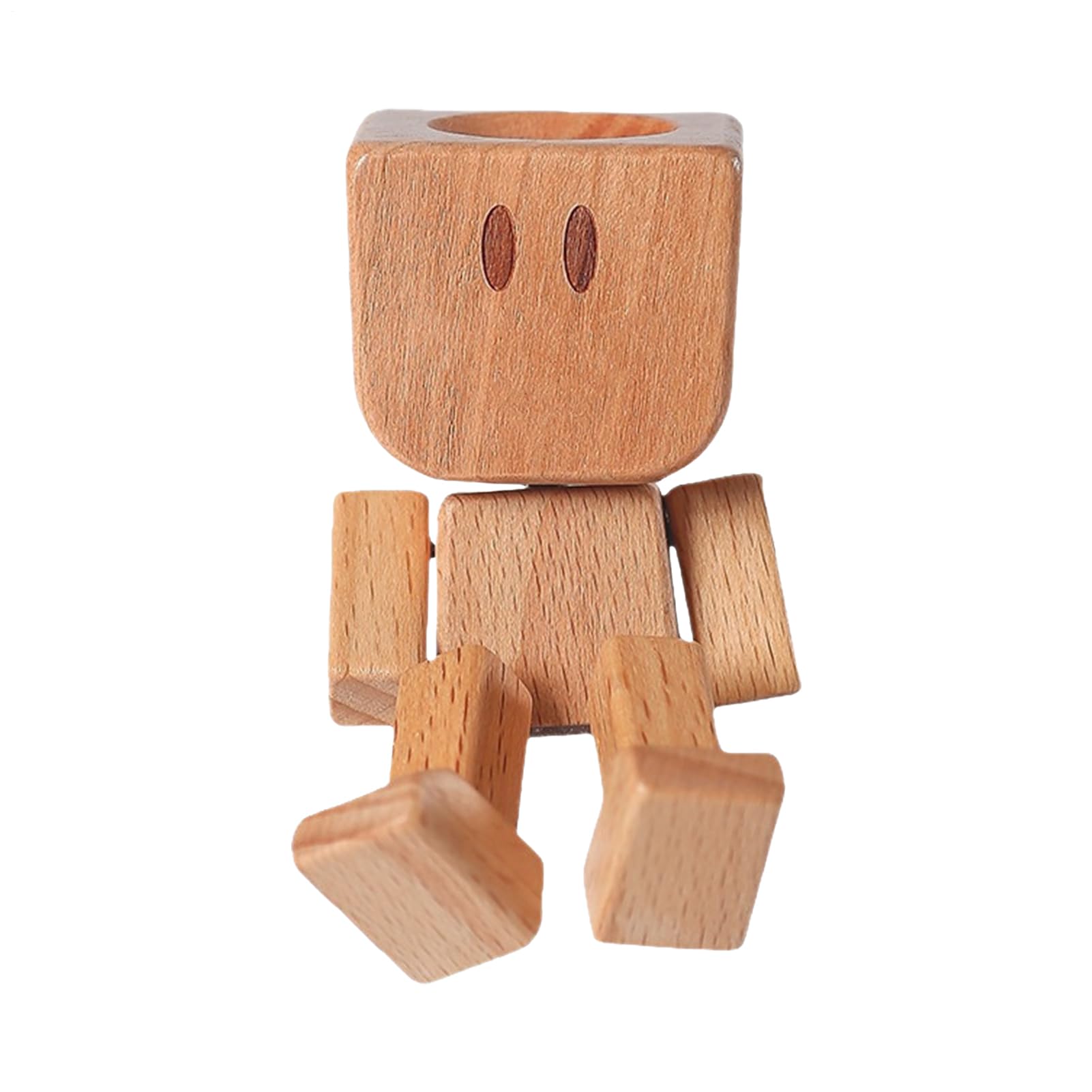 Figurine d'action de tableau de bord de voiture Shaking Feet Bois décorative
