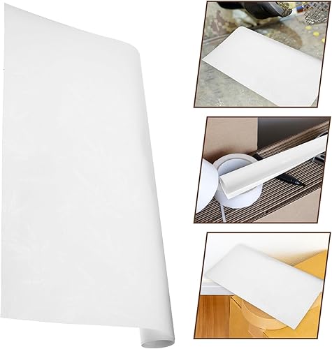 Miniatura 7 de Holibanna Material de la pantalla, 1 rollo de tela de lino blanco de estireno adhesivo para manualidades, 47 x 19 pulgadas, precortada para