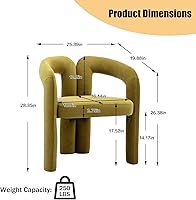 Vista 12 de Tmosi Modernas sillas de comedor de terciopelo tapizadas, con respaldo curvado, cómoda silla auxiliar para cocina, comedor, sala de estar