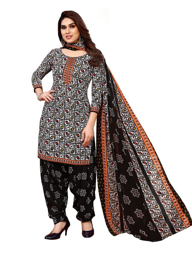SIRIL Women's Poly Cotton Printed Unstitched Salwar Suit Material With Poly Cotton Dupatta