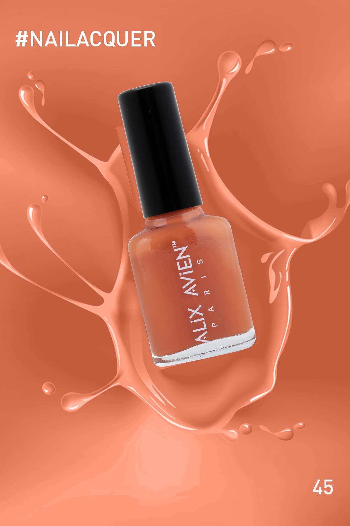 ALIX AVIEN Turuncu Oje 45 - Yüksek Pigmentli Uzun Süreli Kalıcılık Hızlı Kuruma - Nail Lacquer 45