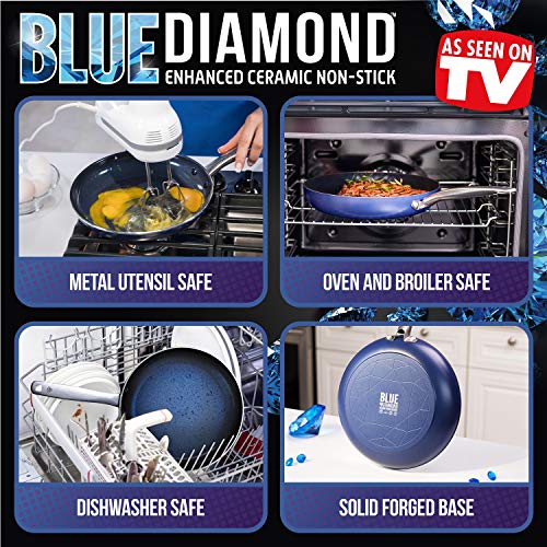 Blue Diamond Non-Stick 20 cm, 24 cm and 28 cm Frying Pan Set, Aluminium 3 Gallery Image