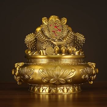 Amazon.com: 金蟾摆件黄铜三足金蟾蜍聚宝盆开业礼品三脚金蝉新中式装饰