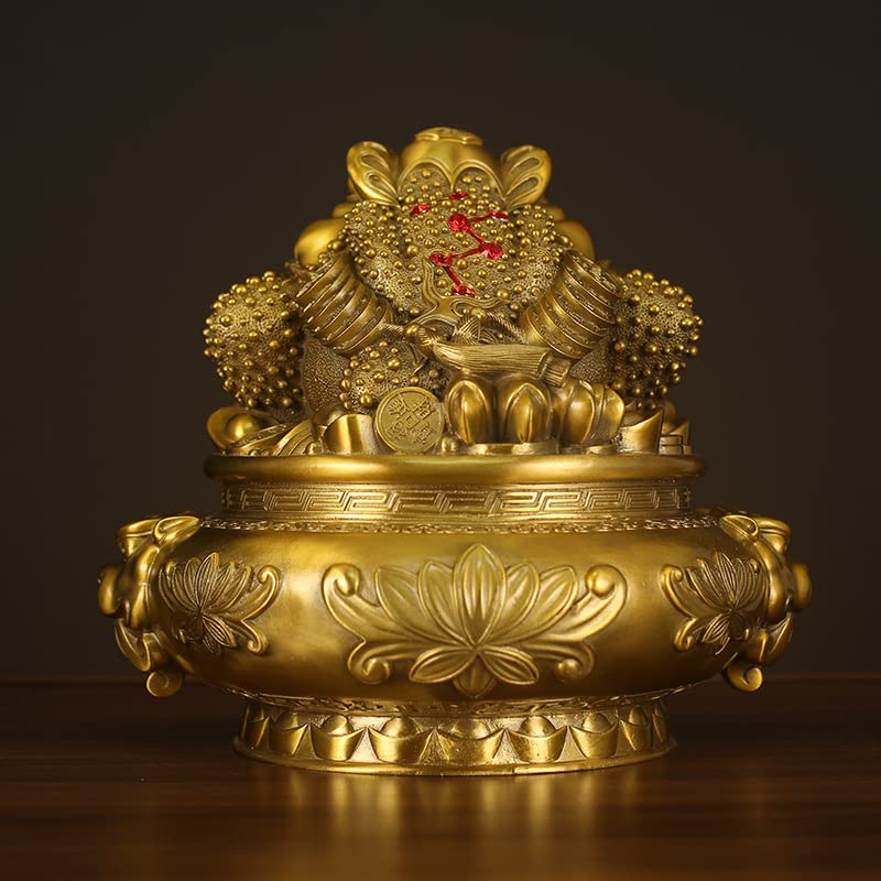 Amazon.com: 金蟾摆件黄铜三足金蟾蜍聚宝盆开业礼品三脚金蝉新中式装饰