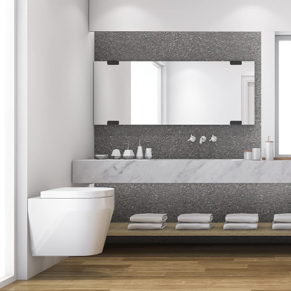 8 Pezzi Staffa a U, Ganci Muro, Espositore per Piastrelle di Ceramica, Gancio in Metallo, con Viti e Tubo di Espansione, Adatto per Espositore per Pittura a Olio, Foto (XL, Nero)