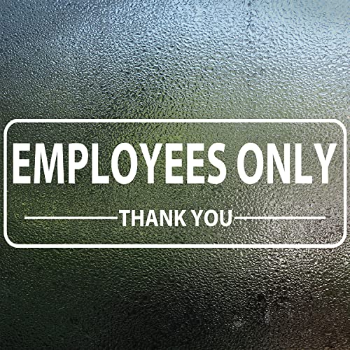 Employees Only Sign Sticker 9X3 Inch Vinyl Window Door Signs Business Removable Waterproof Decal 5 Pack #TOP4