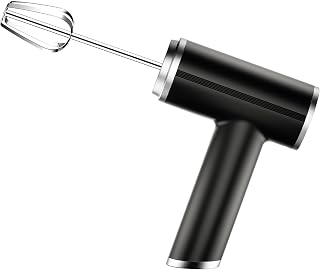 MINI Cordless Hand Mixer Standable Lightweight,3 Speed Rechargable Compact Electric Egg Beater With 2 Whisks For Drinks & Breakfast,Cooking Or Baking In Kitchen,Portable (Rocky Black)