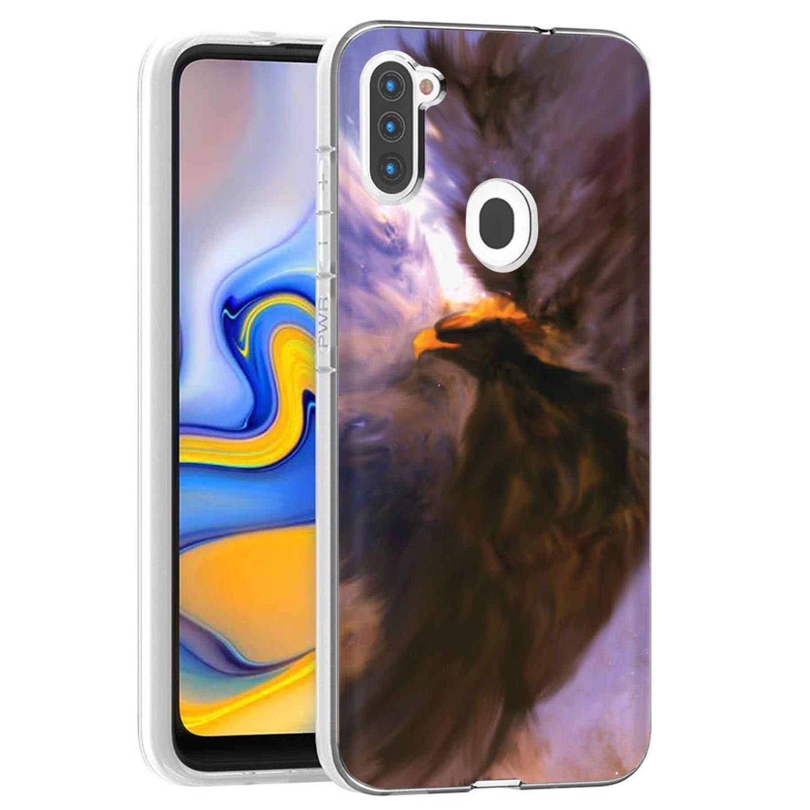 Clear Slim Total Cover Phone Case for Samsung Galaxy A11,SM-A115M,EagleArt Print,Light Weight, Unbreakable, Flexible, Surround Edge Protection,Designed in USA