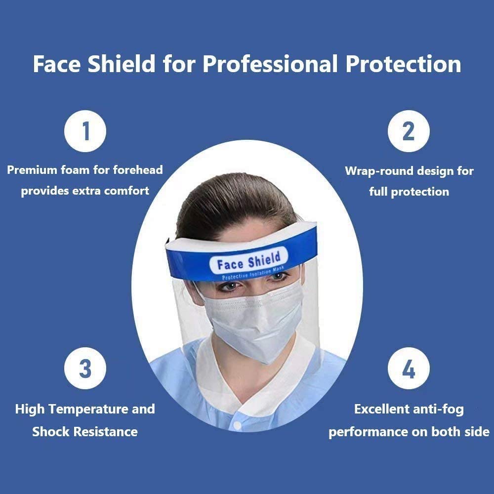 10 Pack All-Round Covering Cap with Clear Wide Visor Lightweight Transparent with Adjustable Elastic Band