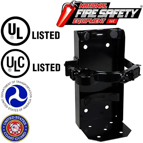 Miniatura 4 de Soportes de montaje universales para extintores de incendios de 5 libras de acero resistente, 807 (paquete de 4)