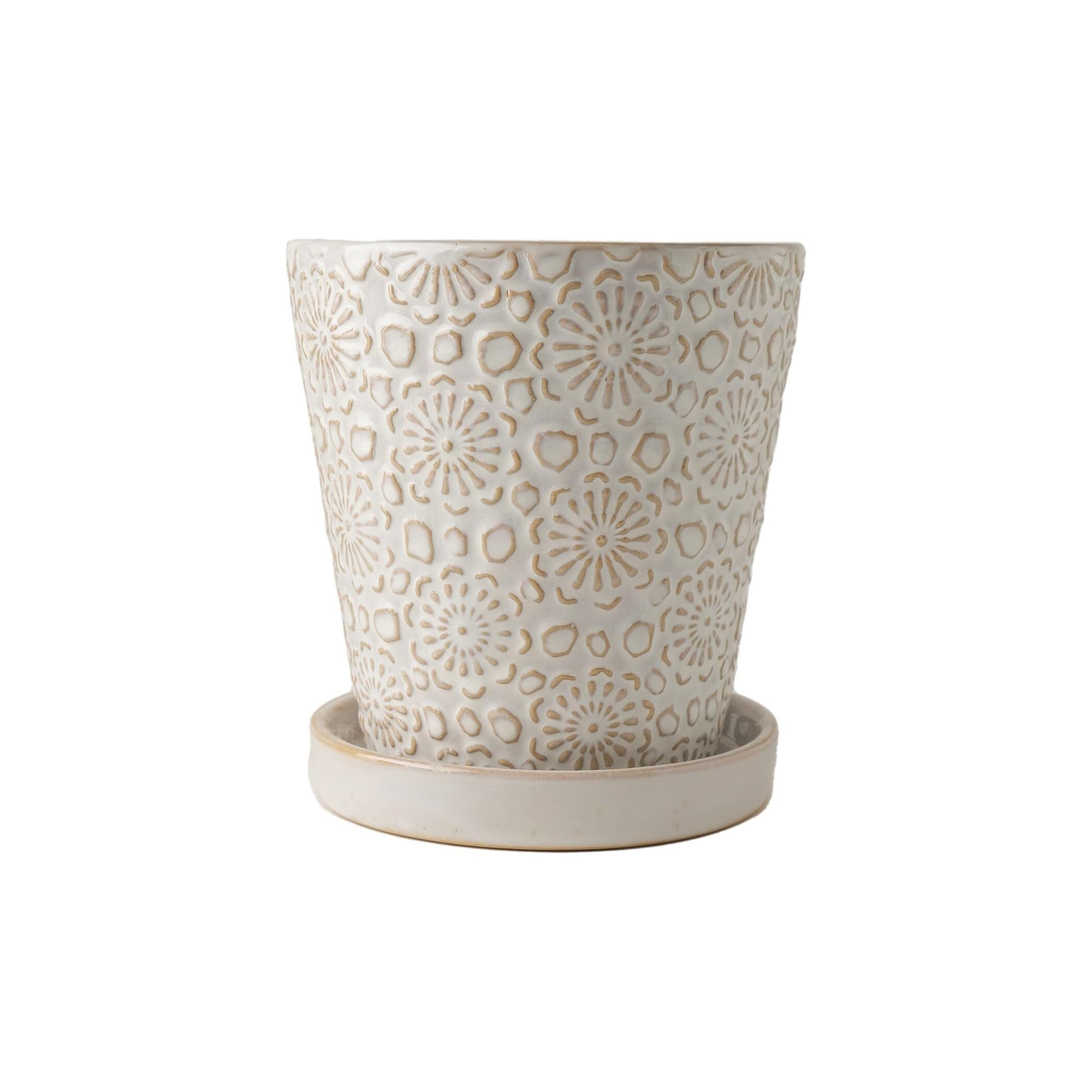 Donice ogrodowe Dekoracyjna ceramiczna doniczka z otworem drenażowym i spodkiem Nowoczesna donica na kwiaty ozdobne