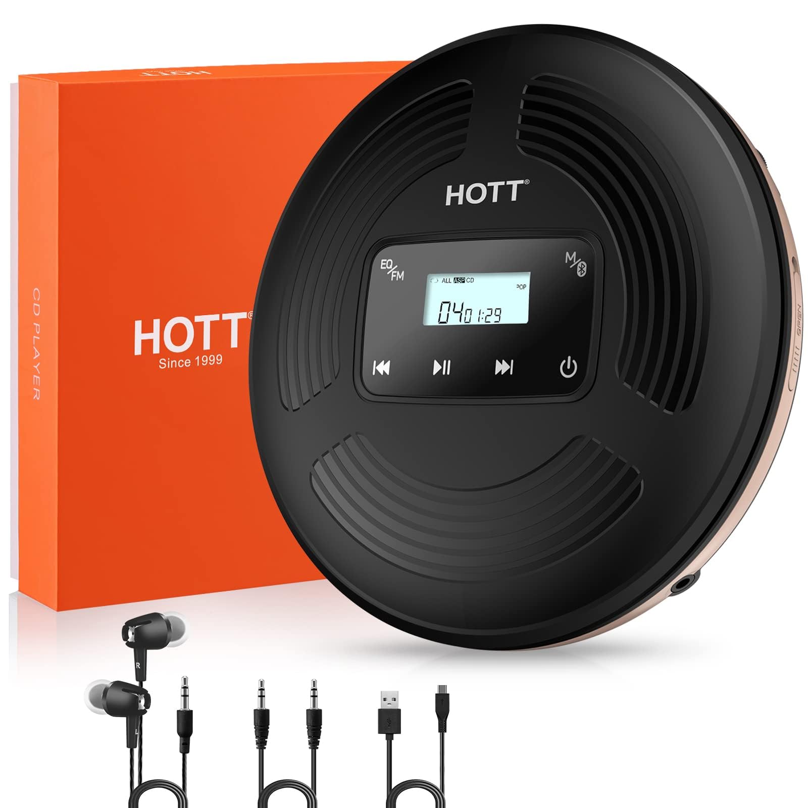 Amazon.co.jp: HOTT ポータブルCDプレーヤー Bluetooth対応