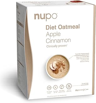 Diet Meal Replacement for Weight Loss (Oatmeal Apple-Cinnamon, 12 Servings) | Very Low Calorie Ready Meal for Weight Management | Gluten Free Vegan Ready Meals | GMO Free Just Add Water Meals