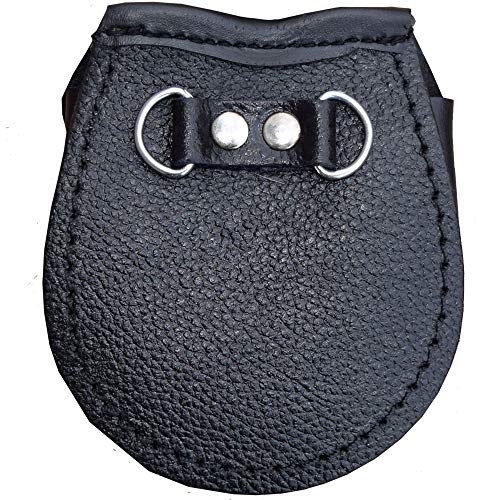 AAR Baby Fur Sporran Scottish Free Chain Multi Design Black Leather Fur 2 Tassels kilt New2