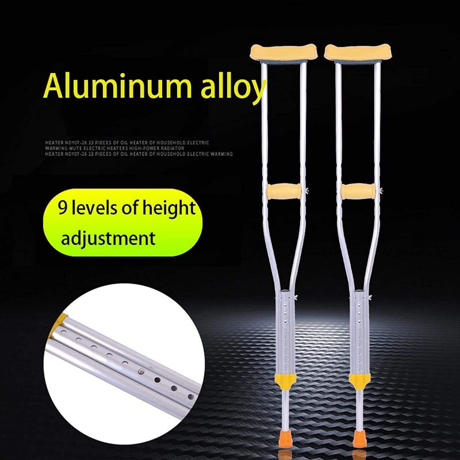 SAAKO Seguridad Muletas Muletas universales para niños y Adultos, Bastones de Aluminio con rodamiento de Carga de 200kg, Bastones para Caminar, bastón para Caminar, muleta Ajustable en Altura Cómodo