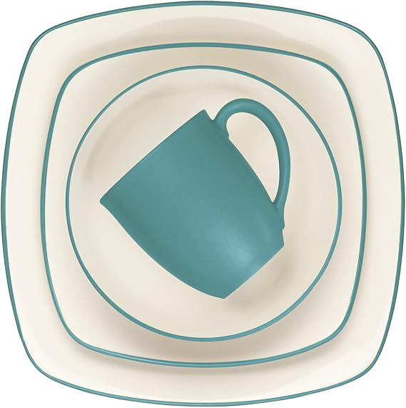 Noritake Colorwave Turquoise 4-Piece Place Setting, Square Shape