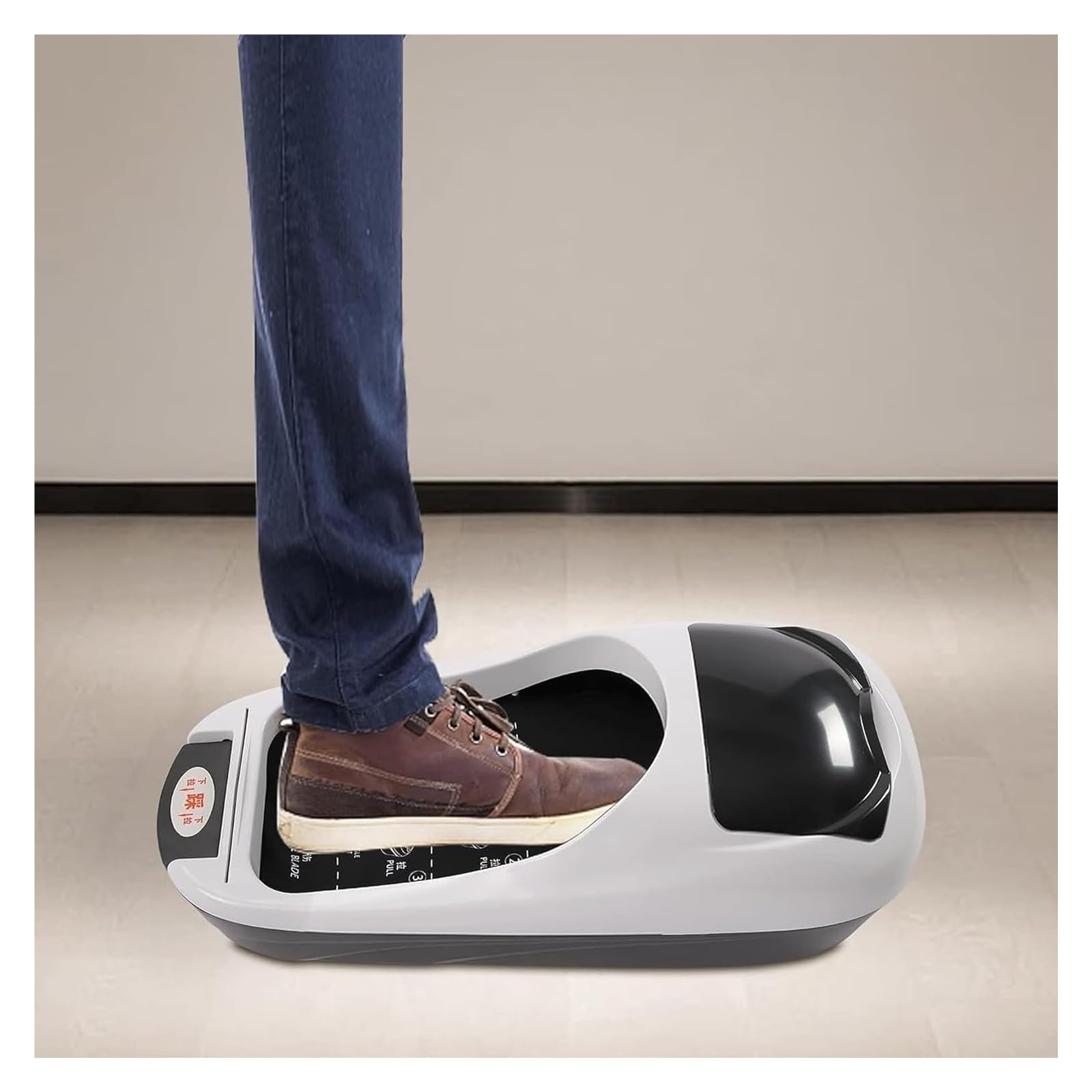 Cubrezapatos automático, dispensador portátil de cubrezapatos y botas for interiores, con 3 rollos de película, protector desechable for el suelo del hogar y la oficina.