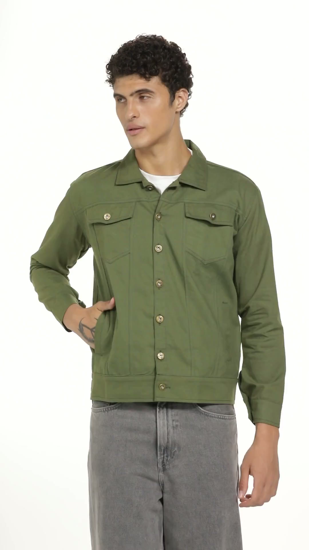 Buy VOXATI Men's Denim Jacket kjt210new-s_Olive_S at Amazon.in