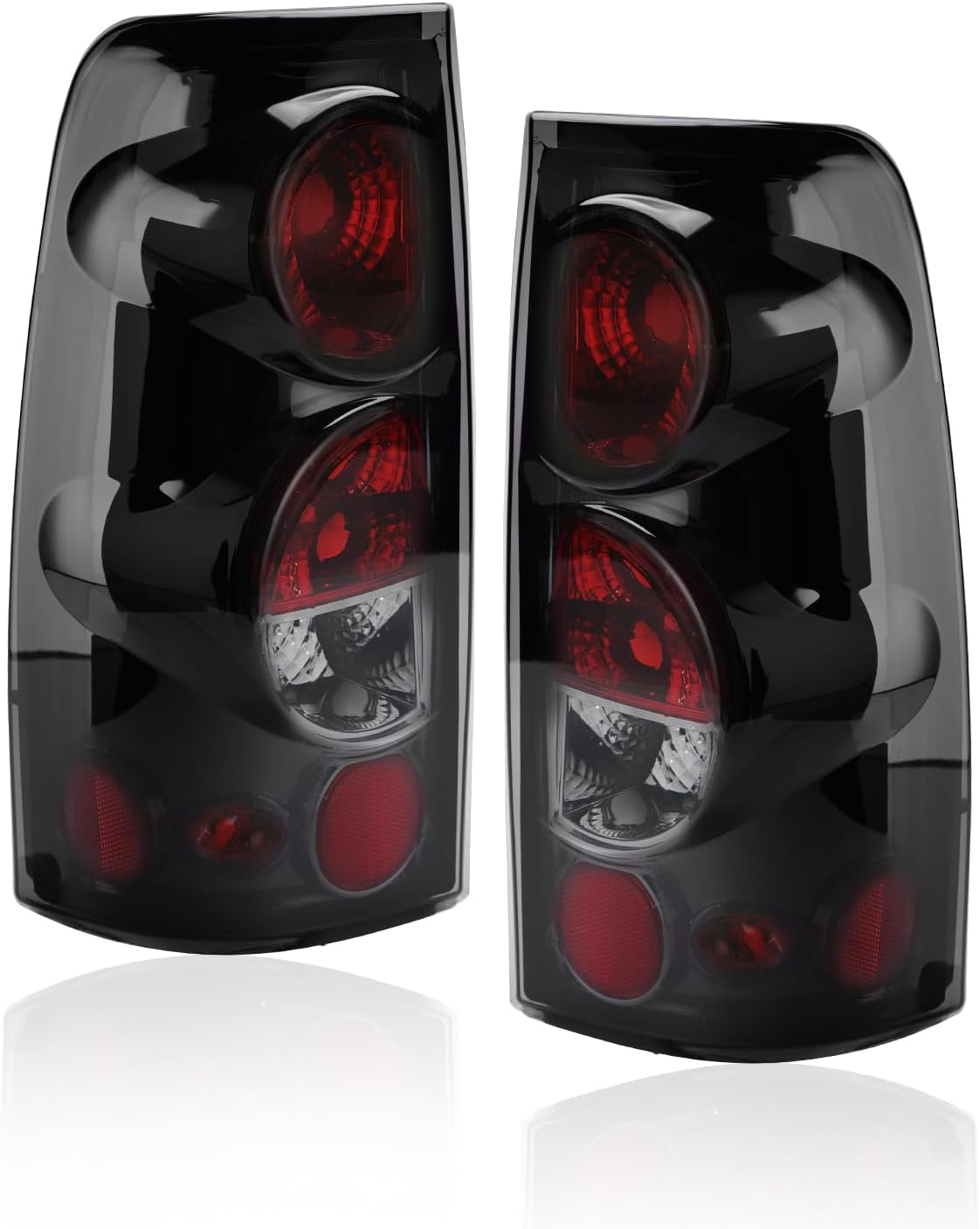 OKLPF Rear Brake Tail Light Compatible With 1999-2006 Chevy Silverado 1500 1500HD 2500 2500HD 3500 3500HD,1999-2002 GMC Sierra 1500 2500 3500,Black Smoked Lens Taillight Assembly,Not Include Bulb